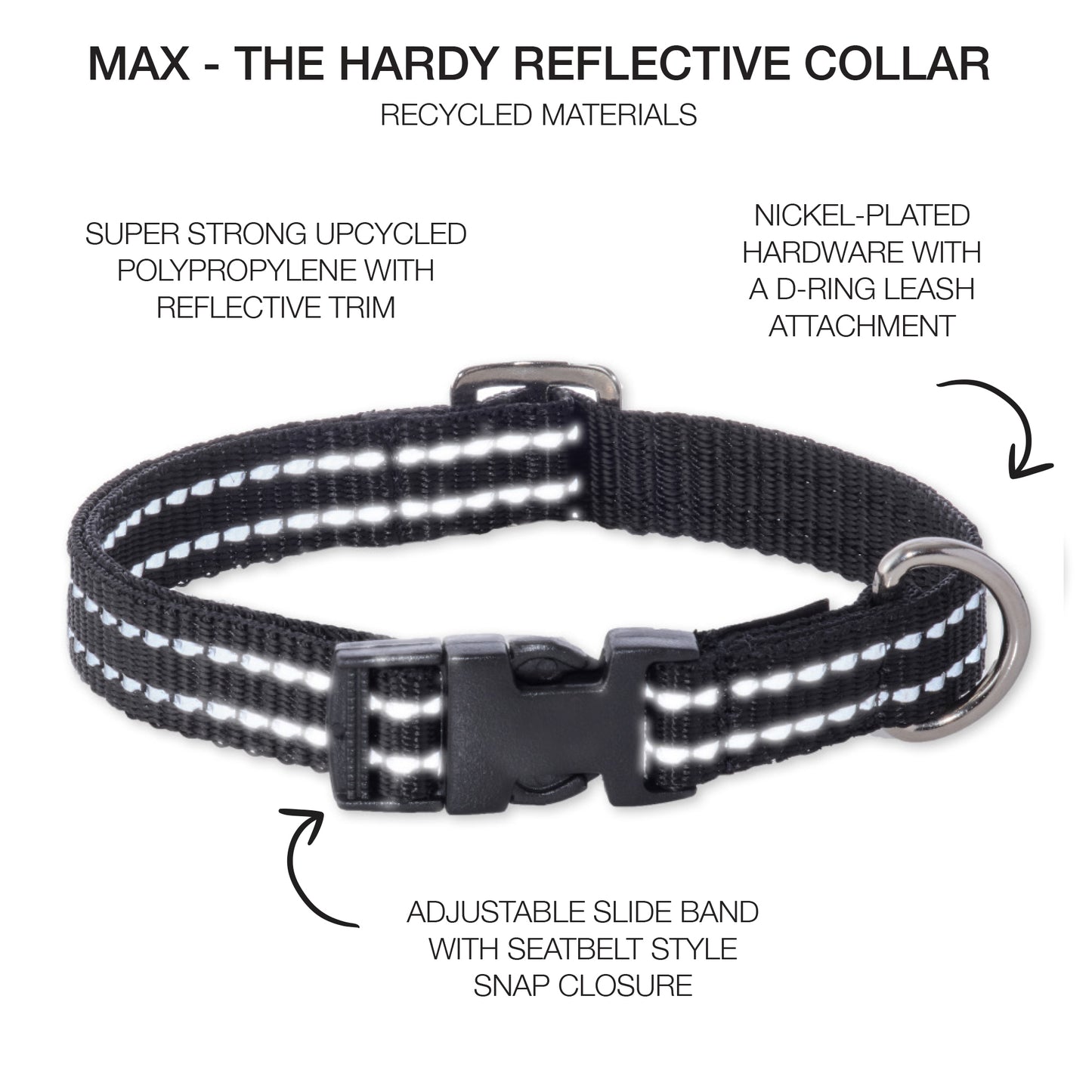 MAX- THE HARDY REFLECTIVE COLLAR, BLACK