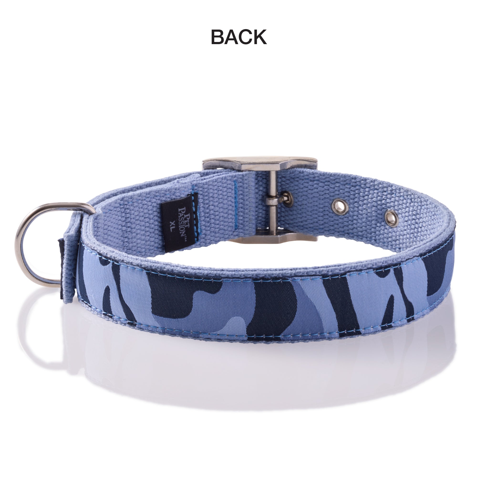Back of collar on a white backgorund