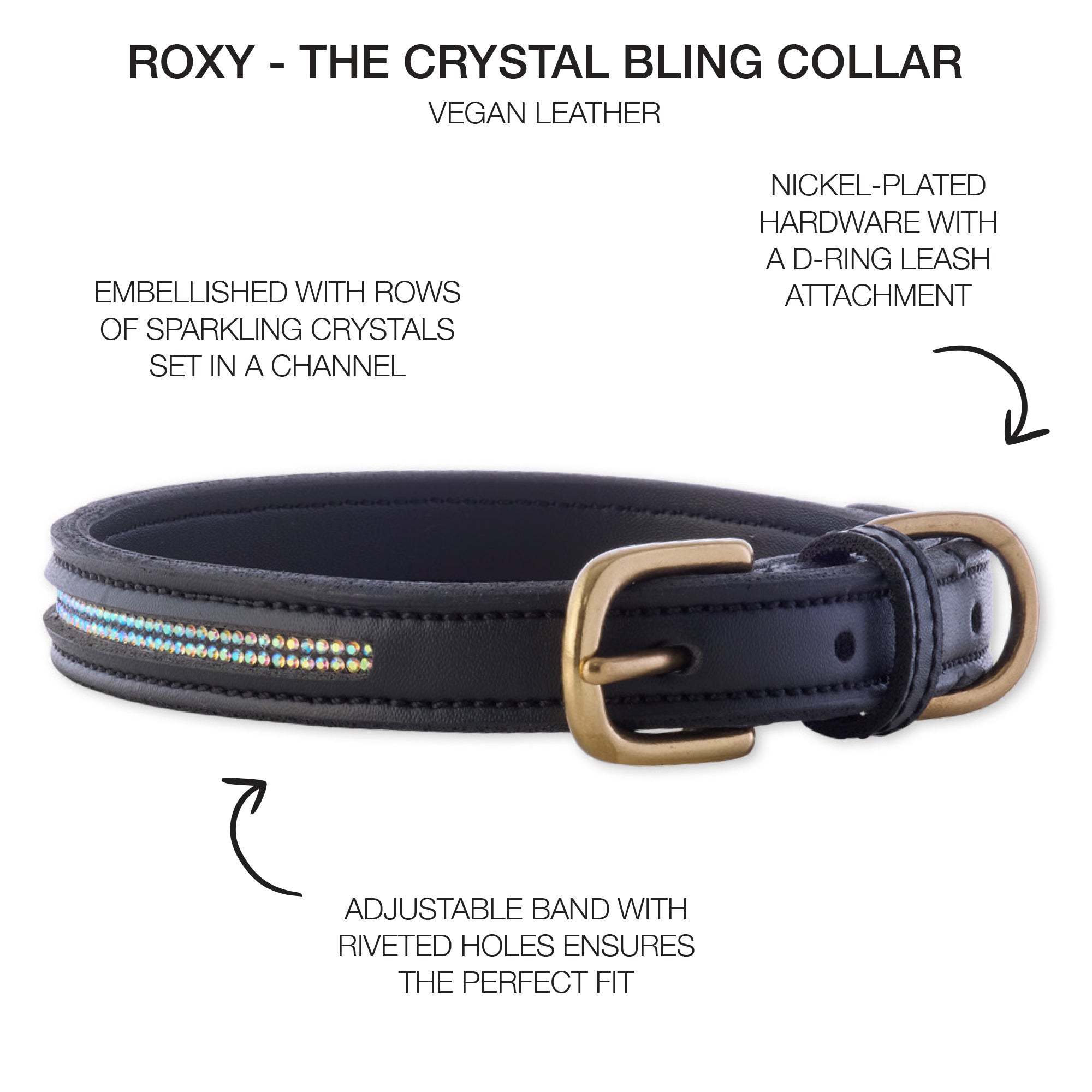 ROXY, THE CRYSTAL BLING COLLAR