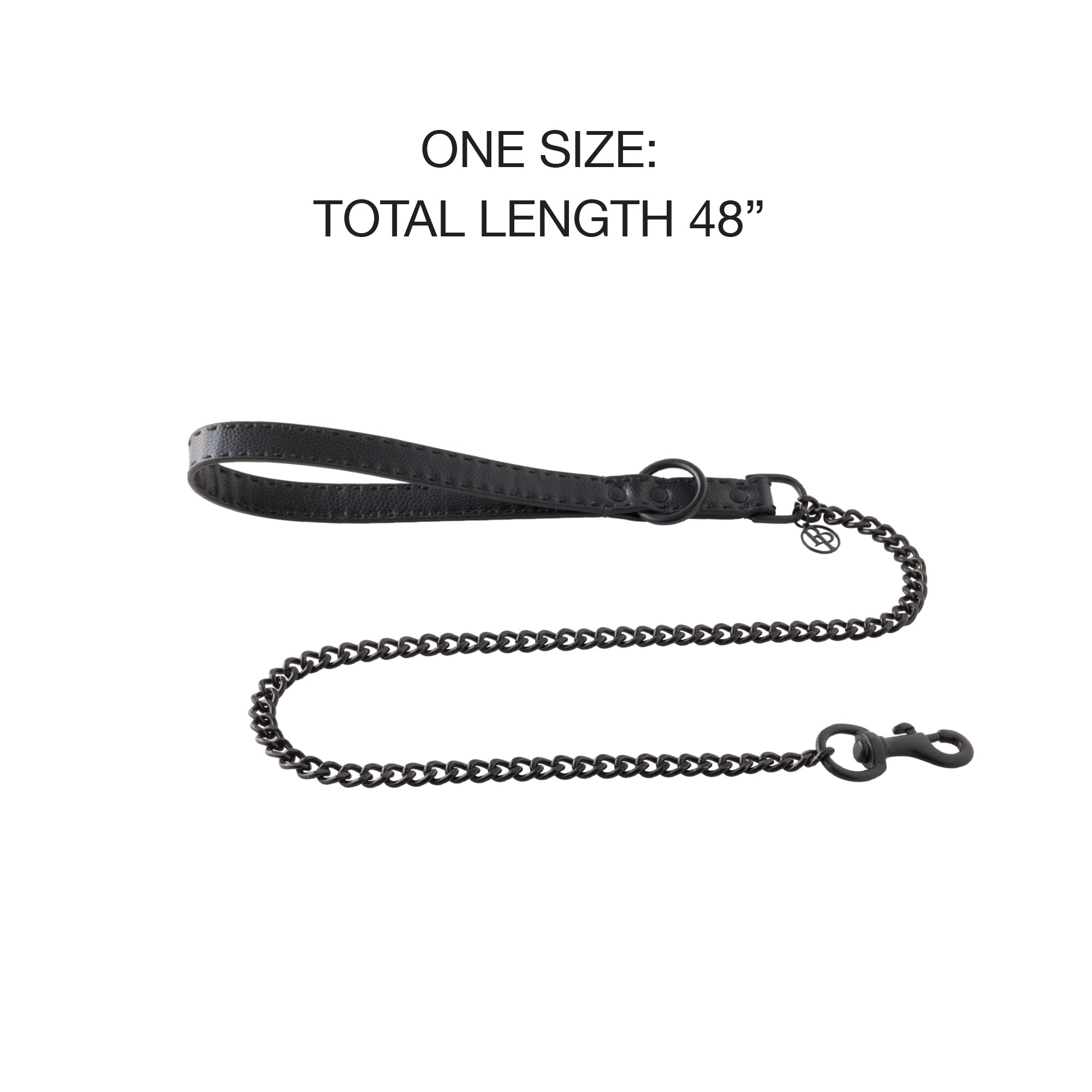 Link Leash Layout with, One Size: Total Lenth 48" text on a white background