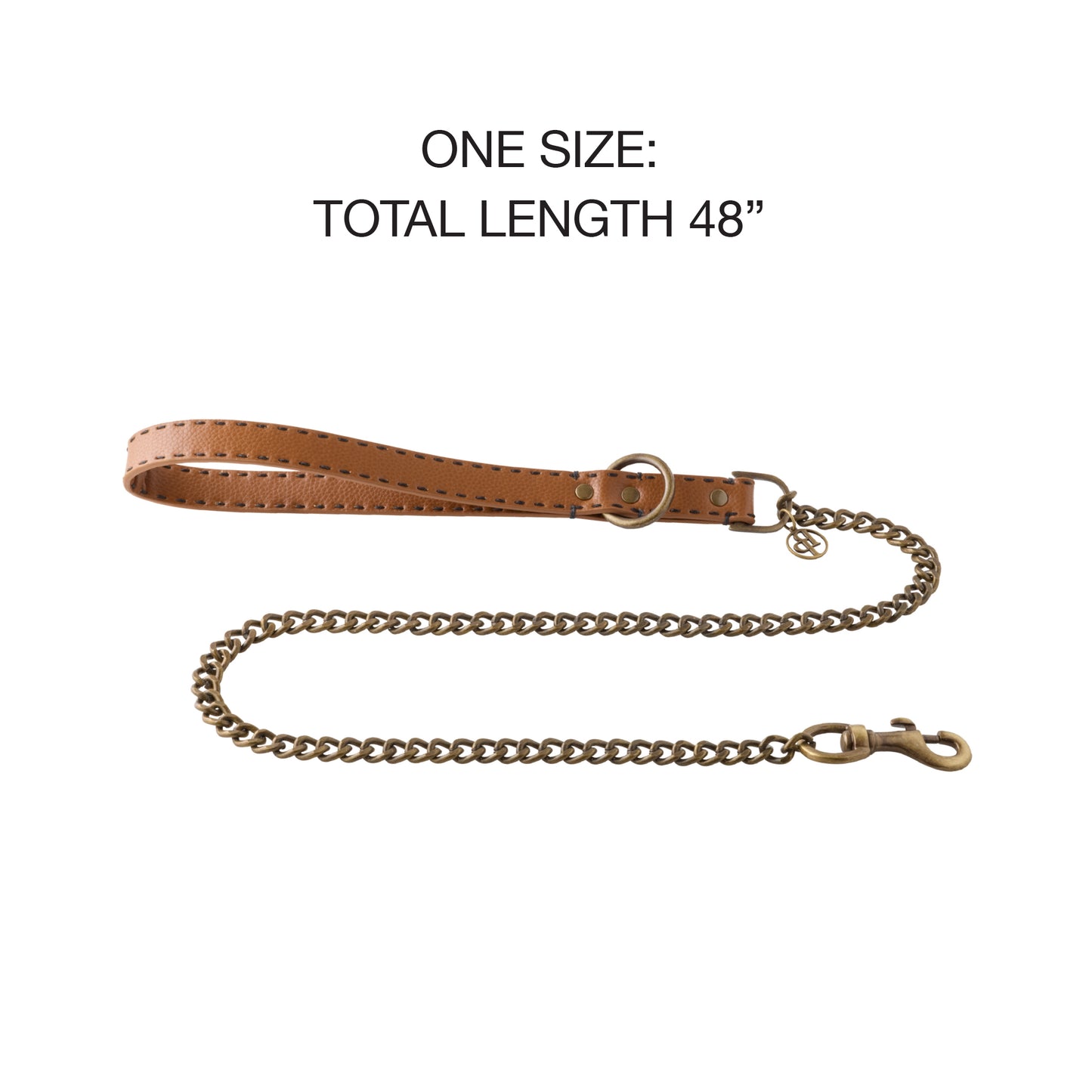 Link Leash Layout with, One Size: Total Lenth 48" text on a white background