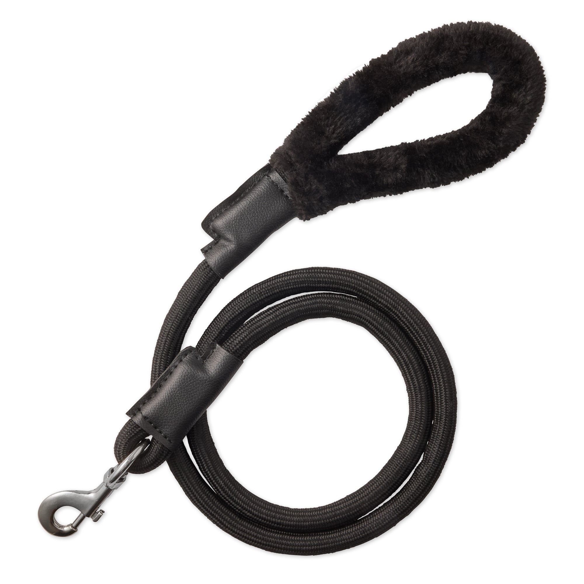 PIPER- THE PLUSH SHERPA LEASH , BLACK