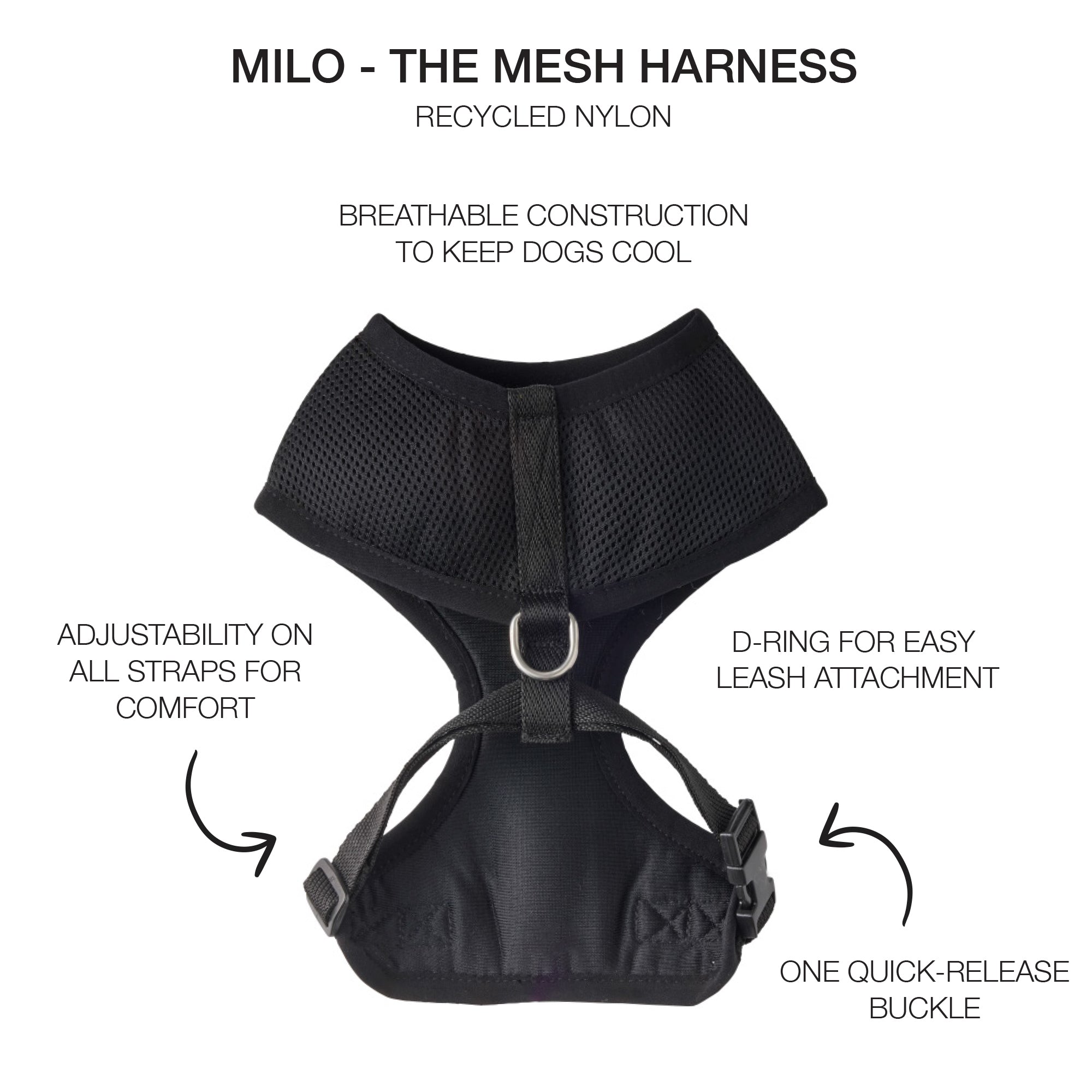 MILO - THE MESH HARNESS, BLACK