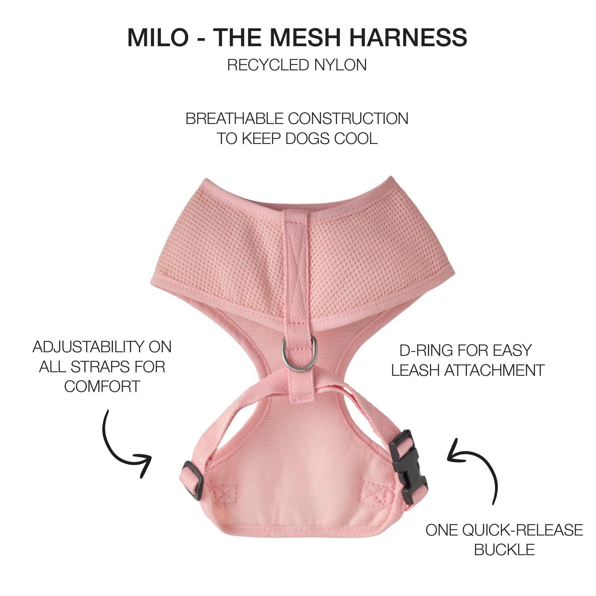 MILO - THE MESH HARNESS, PINK