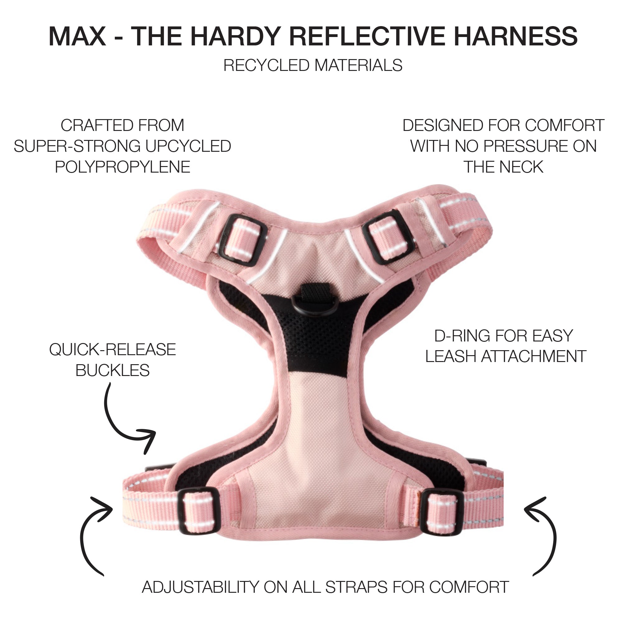 MAX- THE HARDY REFLECTIVE HARNESS , PINK