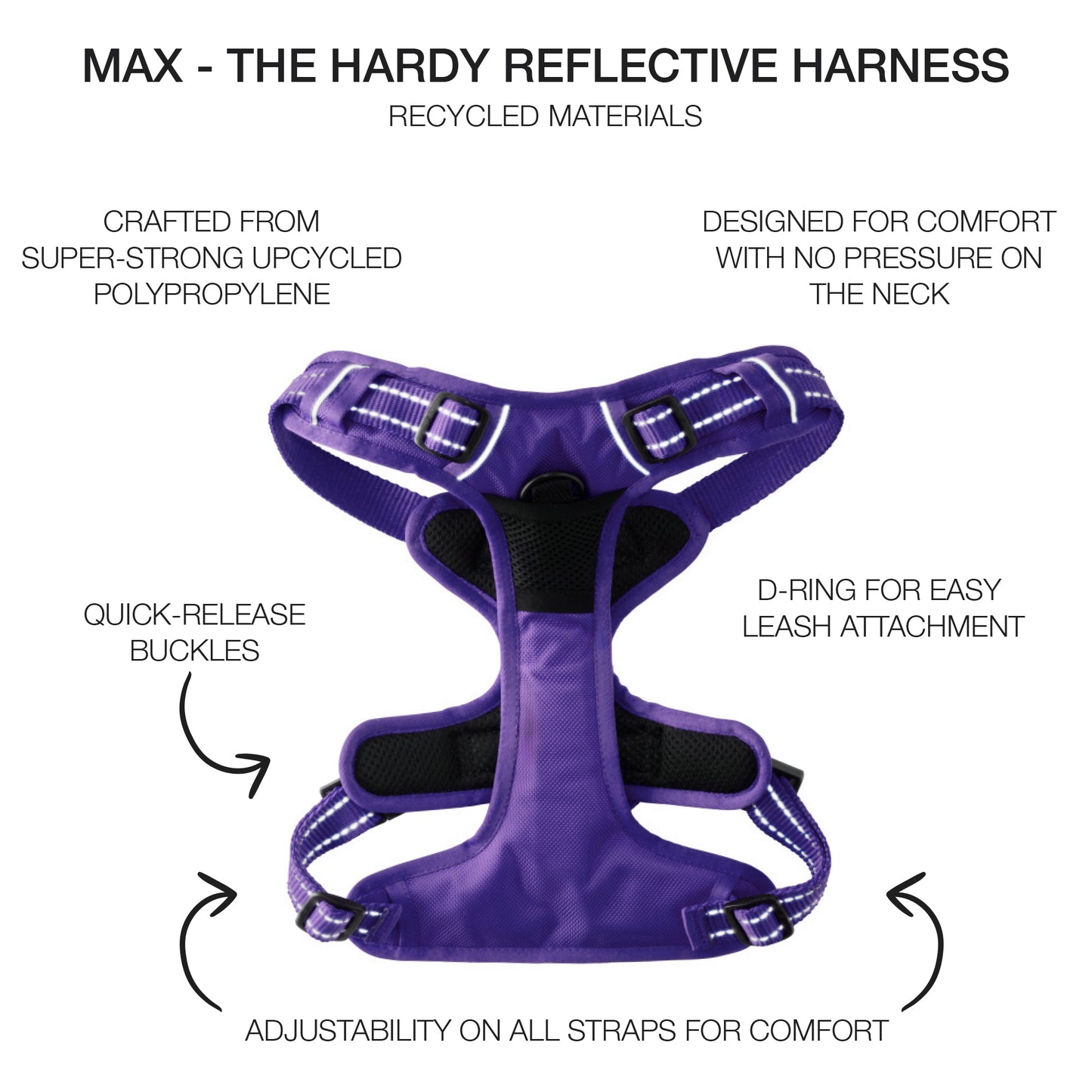 MAX- THE HARDY REFLECTIVE HARNESS , PURPLE