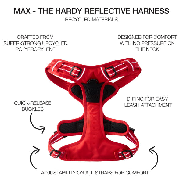 MAX- THE HARDY REFLECTIVE HARNESS , RED