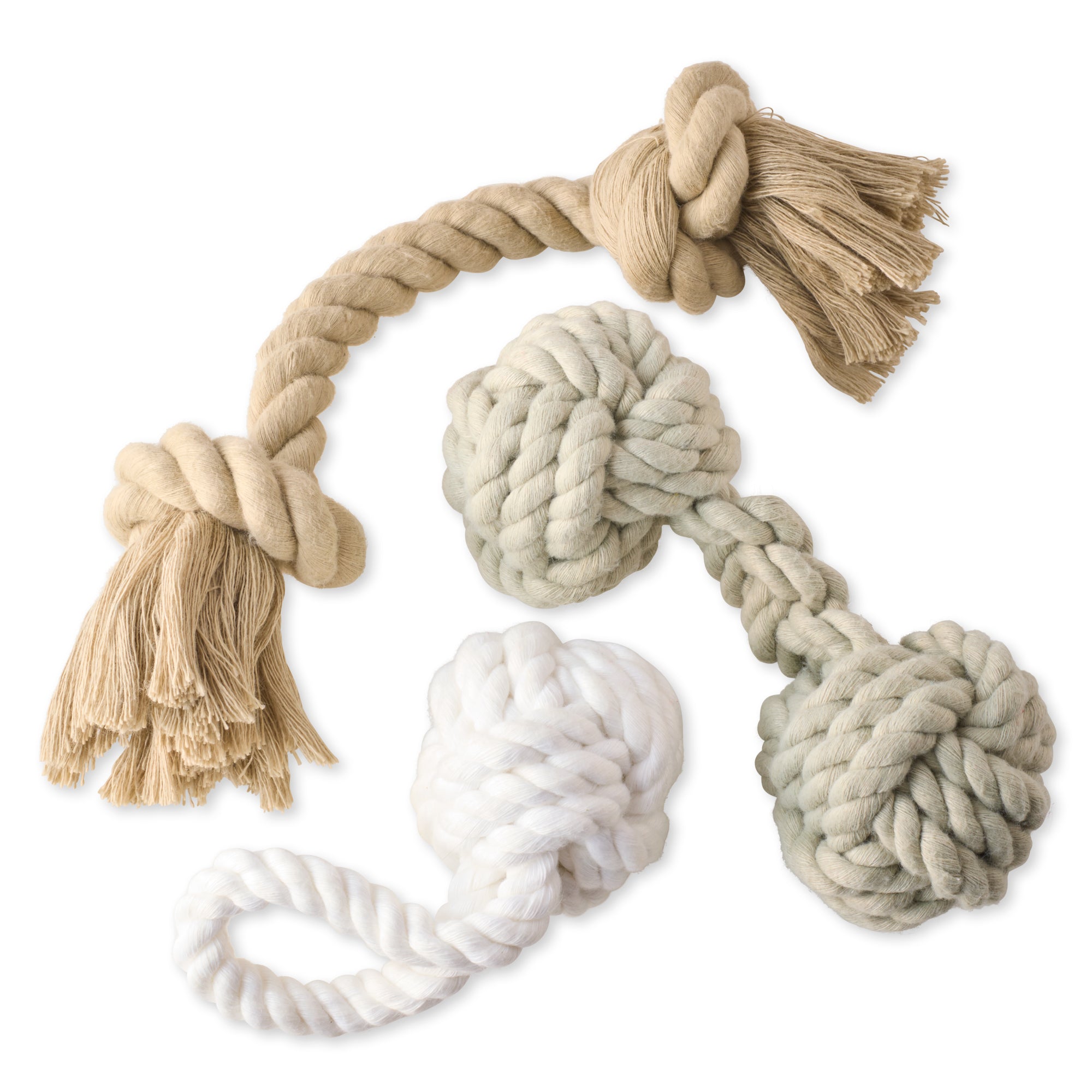 BRADY - THE ROPE TUG TOYS, 3-PACK, DESERT OMBRE