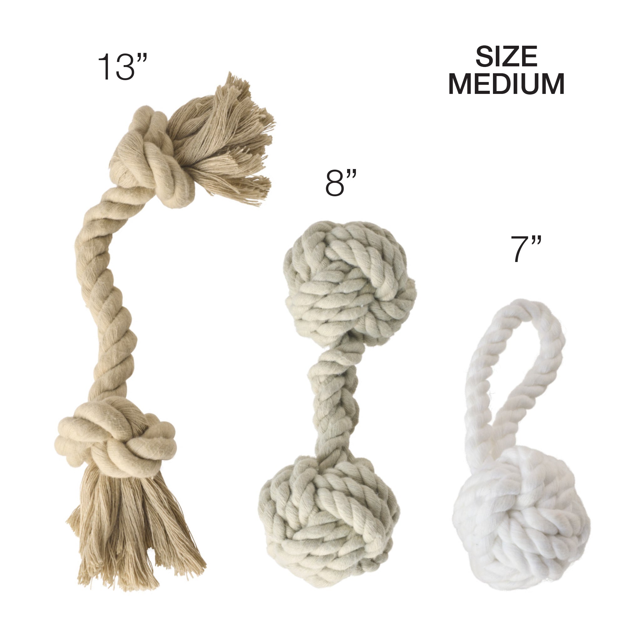 BRADY - THE ROPE TUG TOYS, 3-PACK, DESERT OMBRE