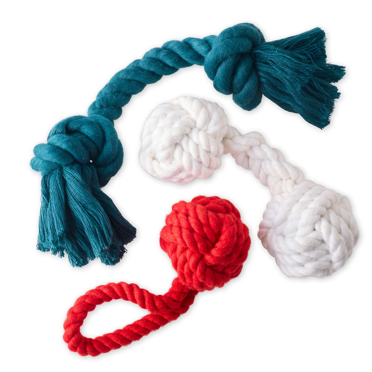 BRADY - THE ROPE TUG TOYS, 3-PACK, HOLIDAY