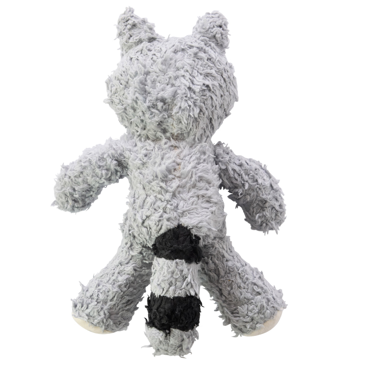 Pet Passion Rebel the Raccoon plush squeaky dog toy on white background