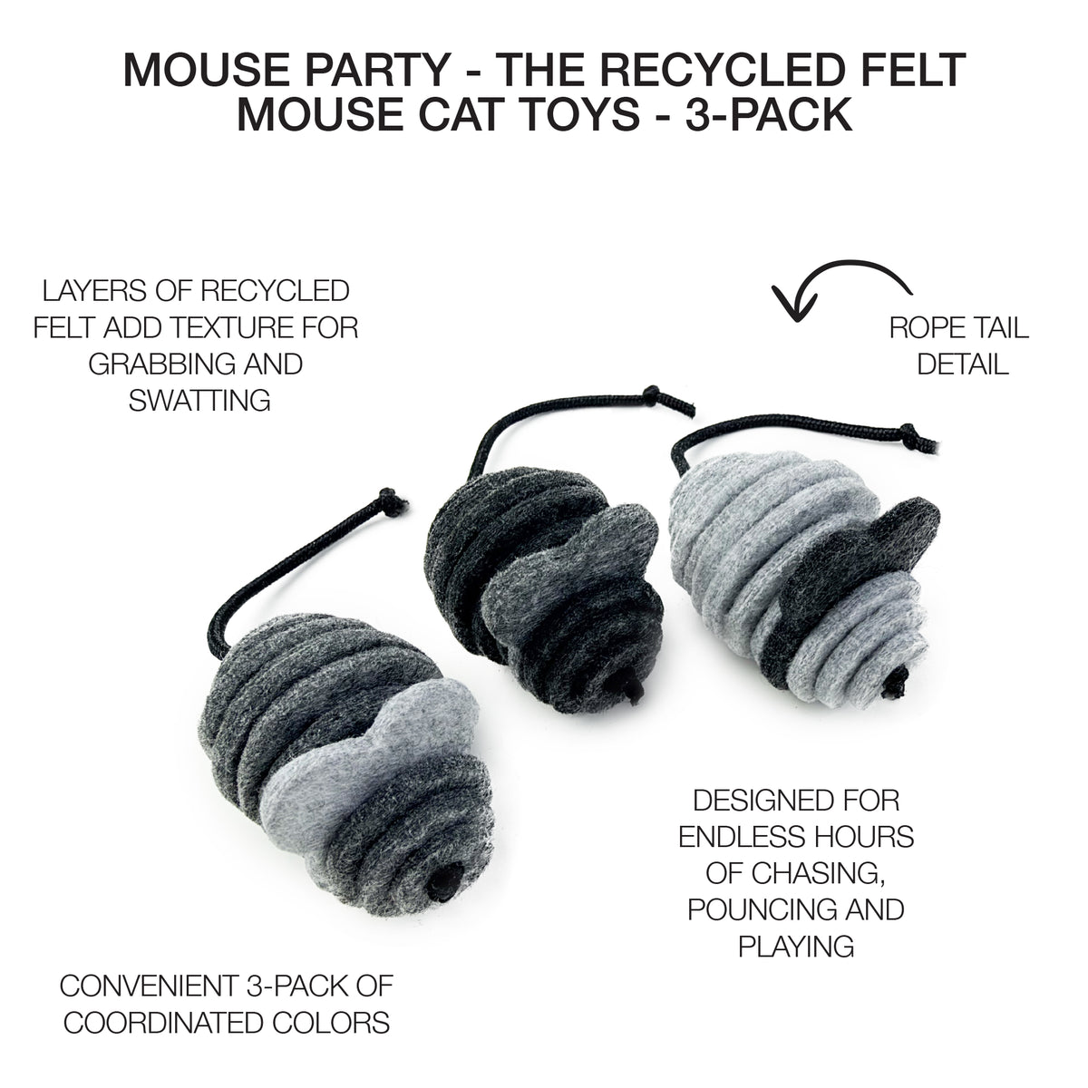 MOUSE PARTY - FELT CAT TOY