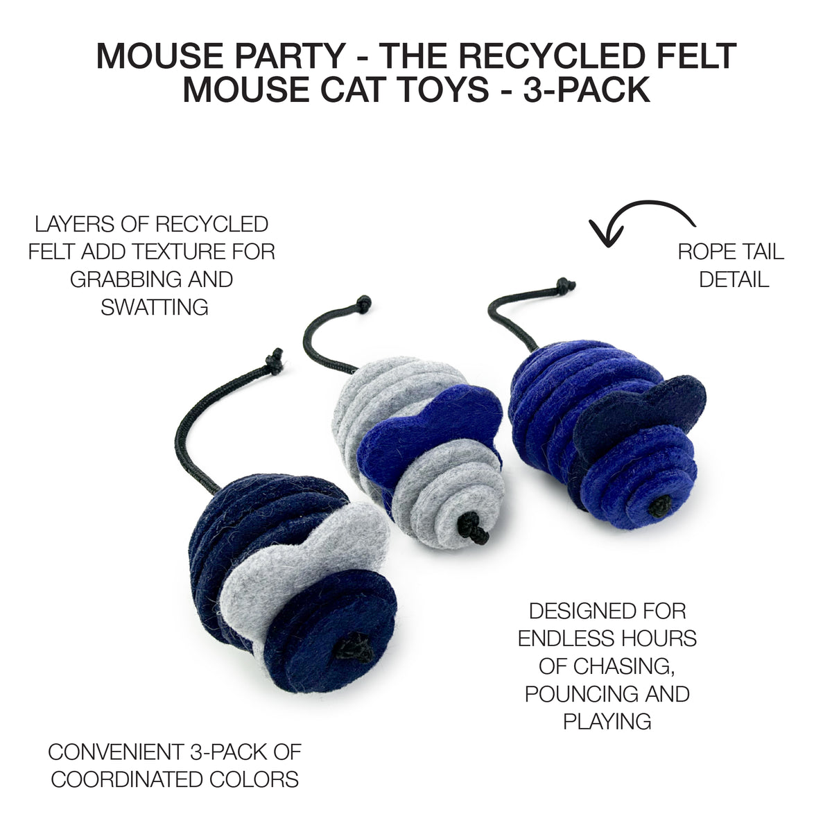 MOUSE PARTY - FELT CAT TOY