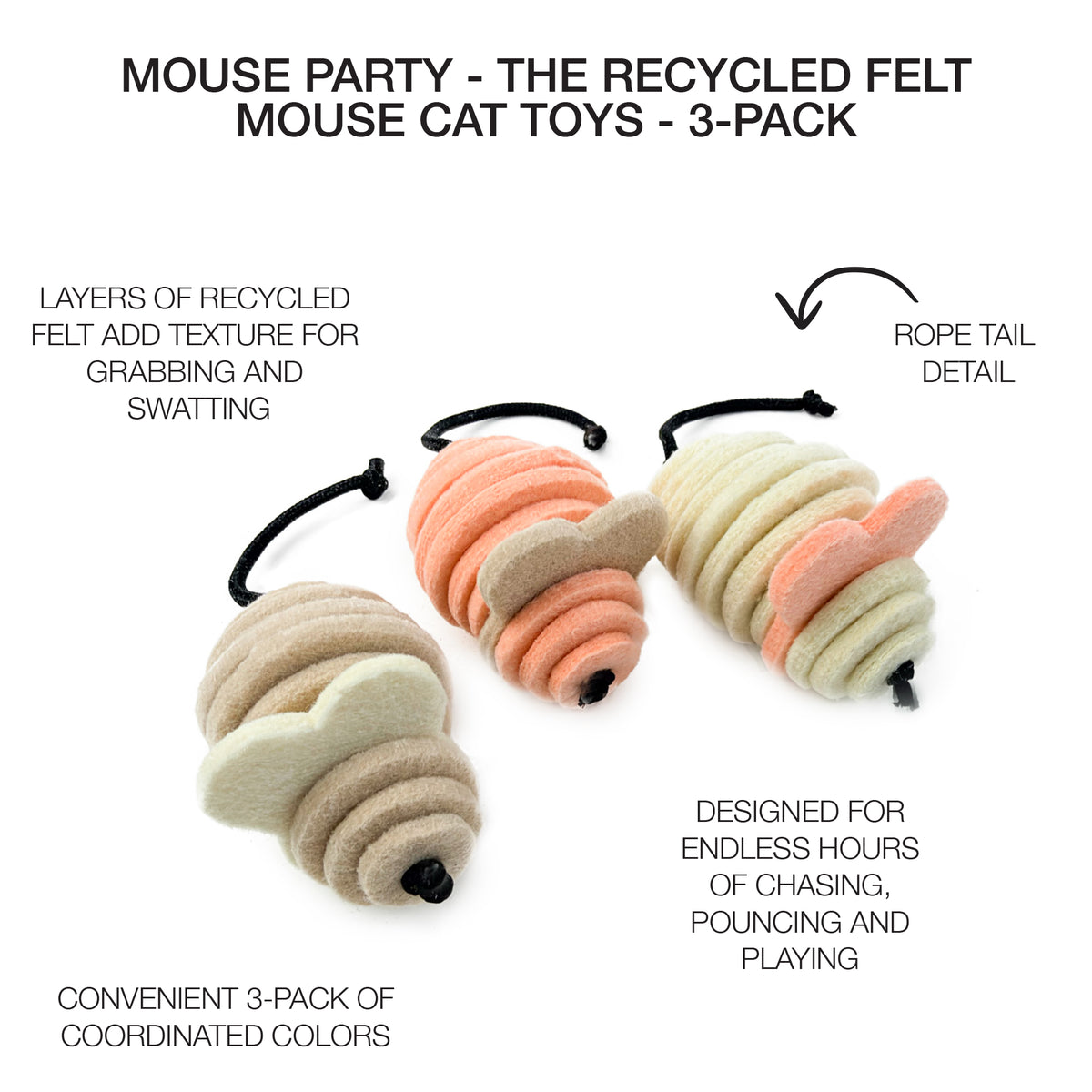 MOUSE PARTY - FELT CAT TOY