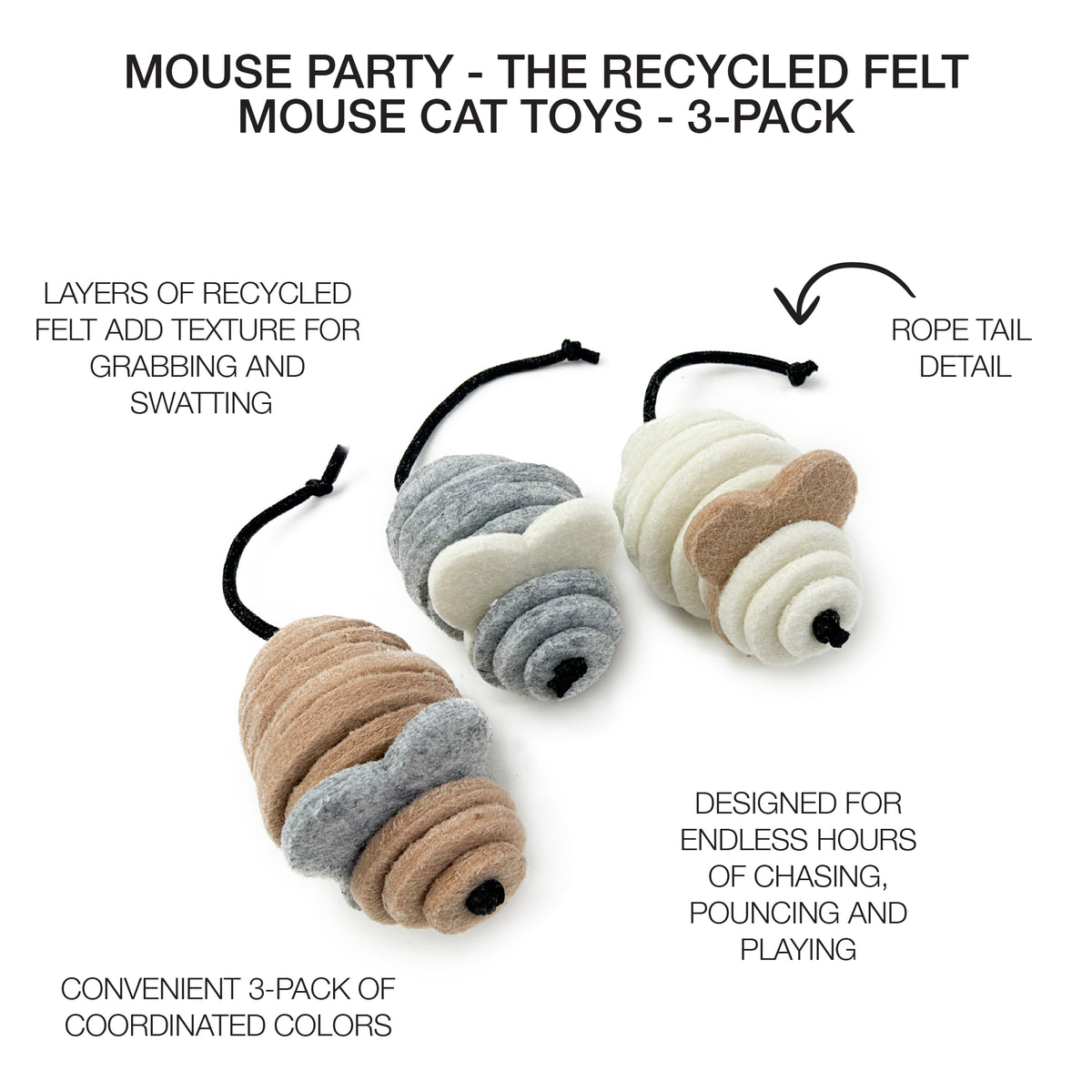 MOUSE PARTY - FELT CAT TOY