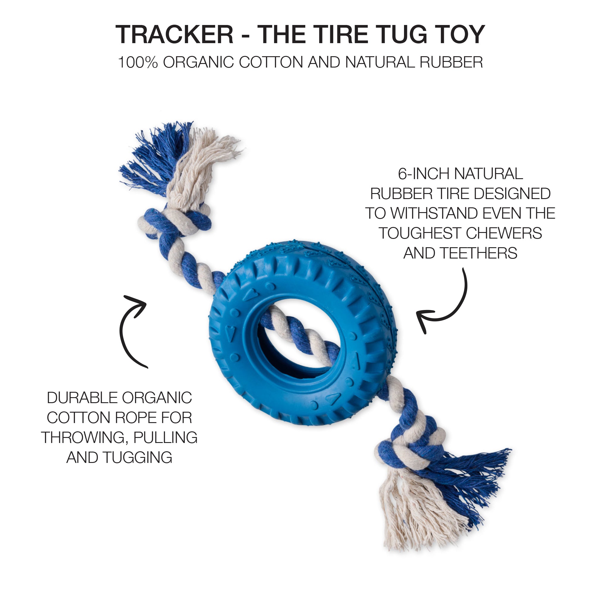 TRACKER - THE TIRE TUG TOY, BLUE