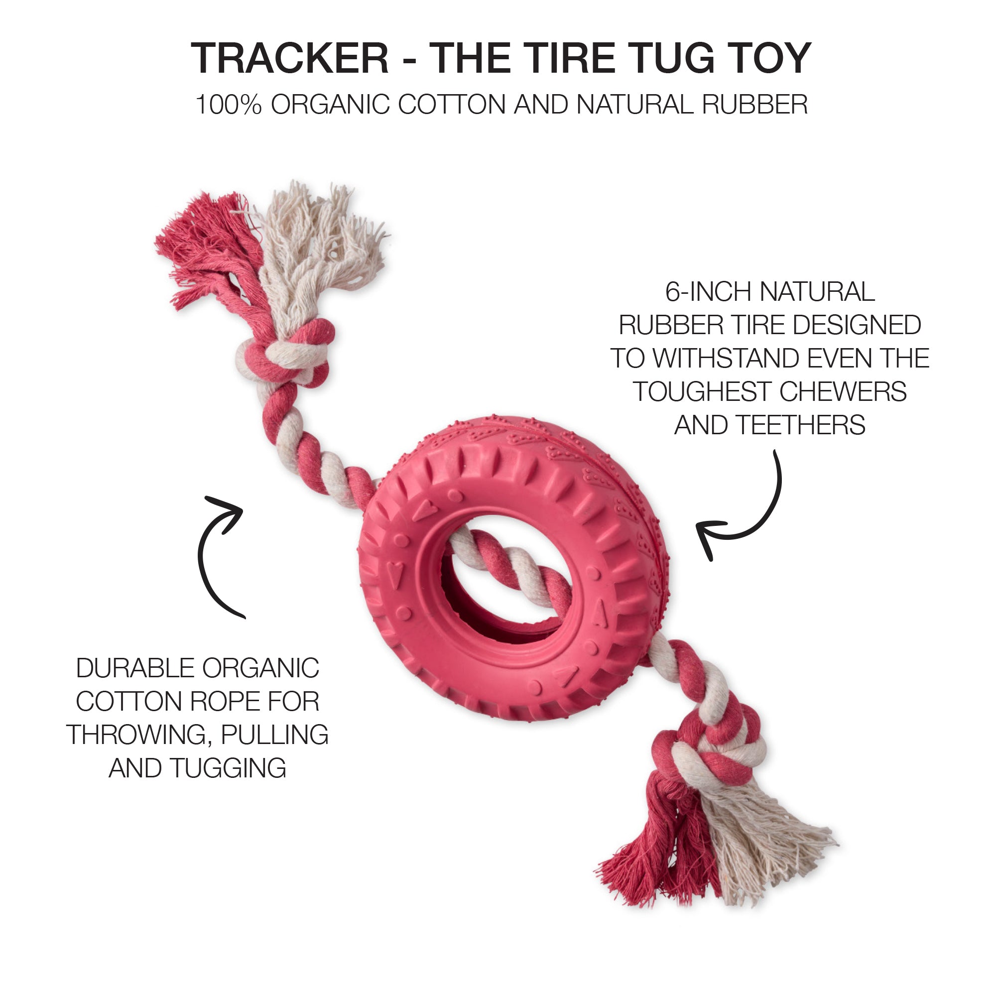 TRACKER - THE TIRE TUG TOY, PINK