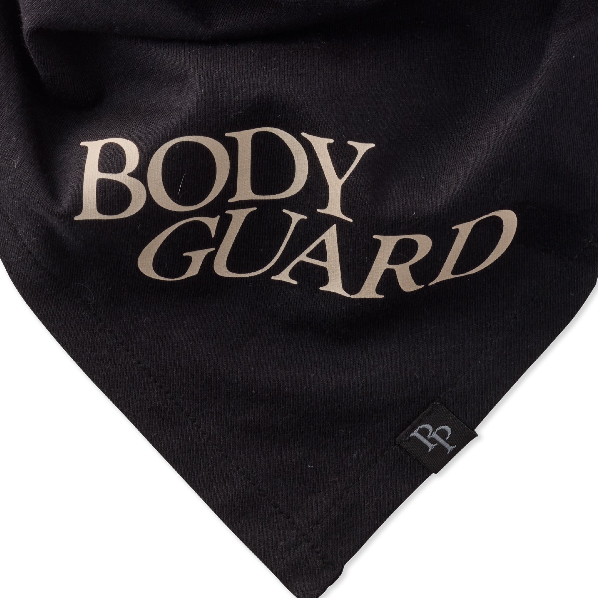 Black bandana with 'BODY GUARD' text on a white background