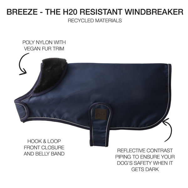 BREEZE - THE H20 RESISTANT WINDBREAKER , NAVY