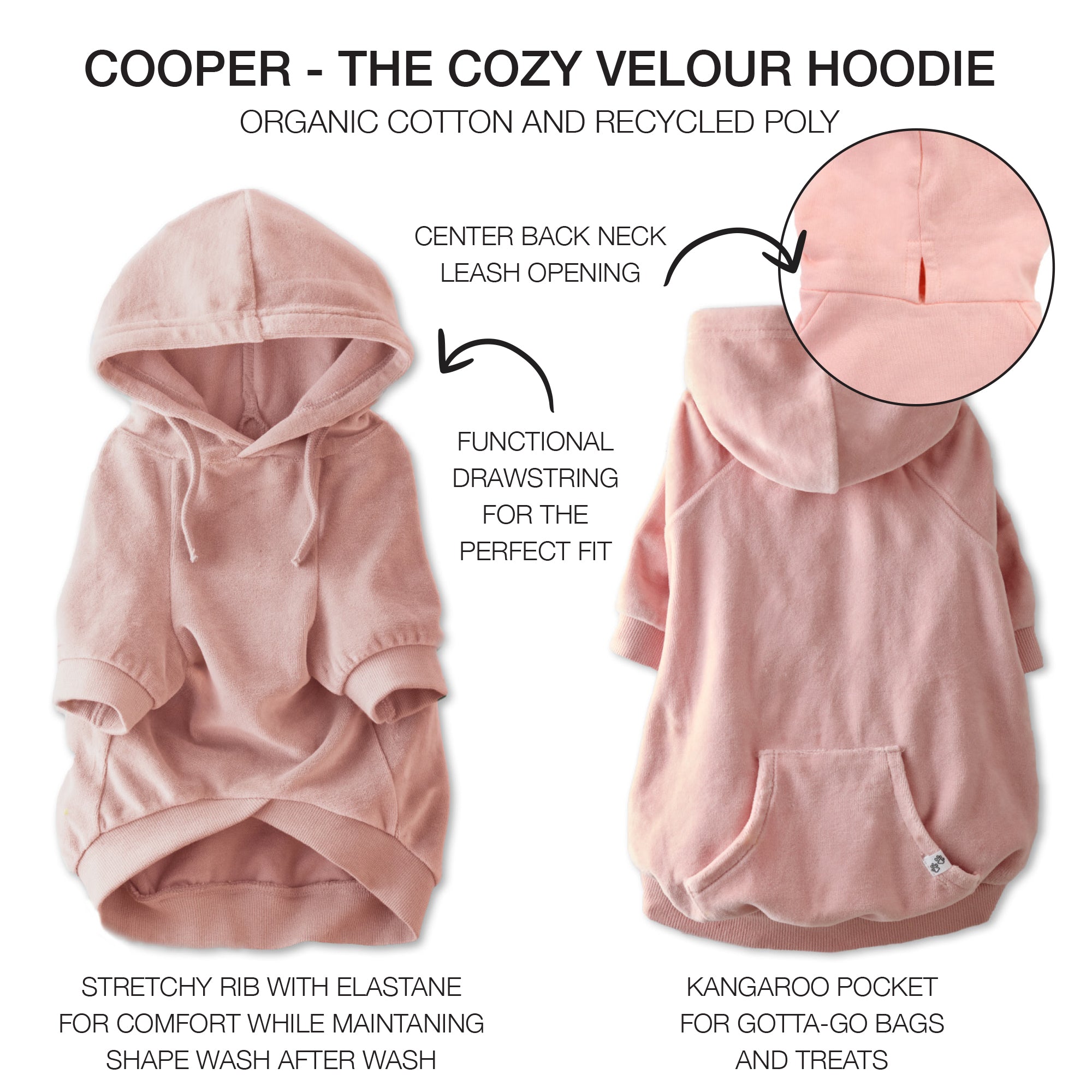 COOPER - THE COZY VELOUR HOODIE, Pink