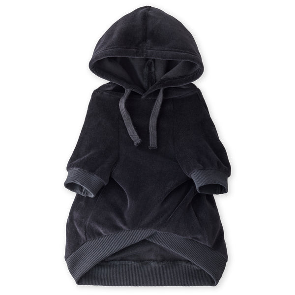 COOPER II - THE COZY VELOUR HOODIE, BLACK