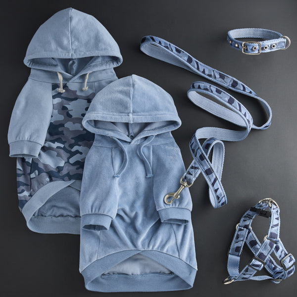 COOPER II - THE COZY VELOUR HOODIE, FADED DENIM