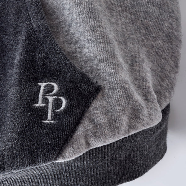 COOPER II - THE COZY VELOUR HOODIE, HEATHER GRAY COLOR BLOCK