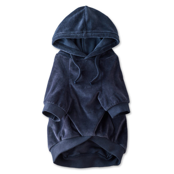 COOPER II - THE COZY VELOUR HOODIE, NAVY