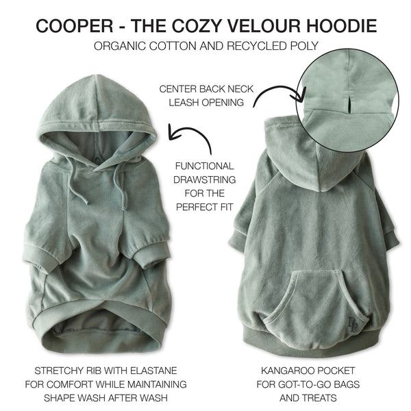 COOPER II - THE COZY VELOUR HOODIE, SAGE