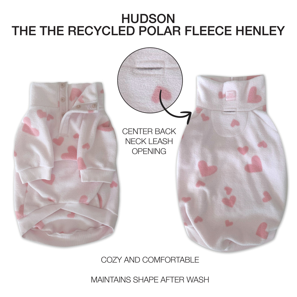 HUDSON - THE RECYCLED POLAR FLEECE DOG HENLEY
