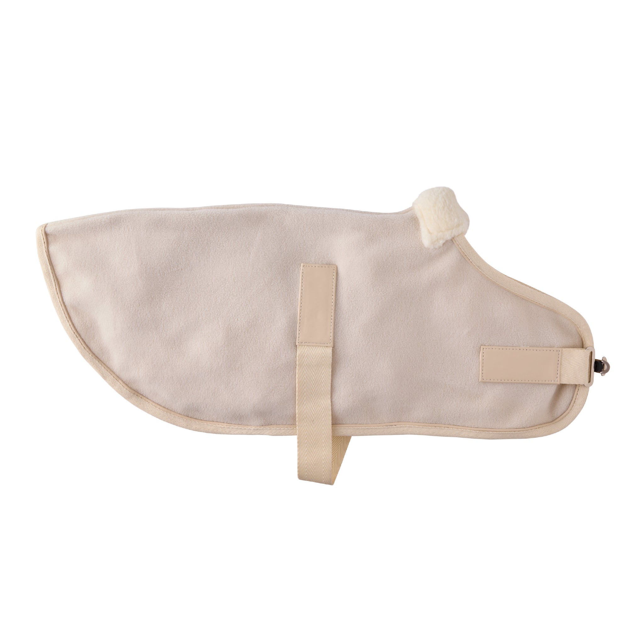 Beige Preston dog fleece on a white background