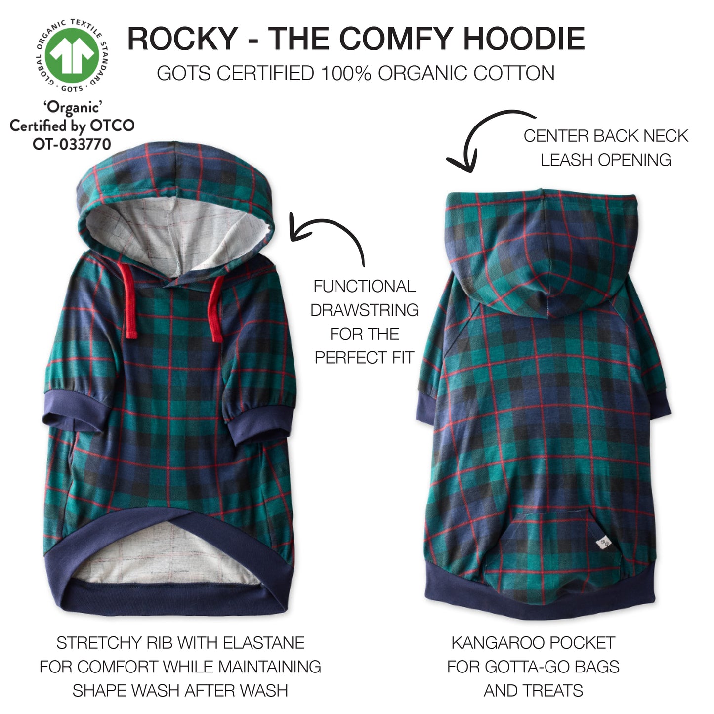ROCKY - THE COMFY HOODIE , PLAID