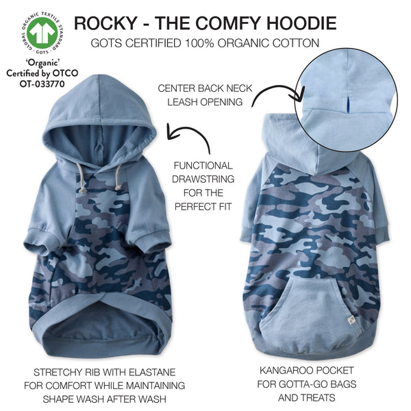 ROCKY - THE COMFY HOODIE, NAVY HALF CAMO