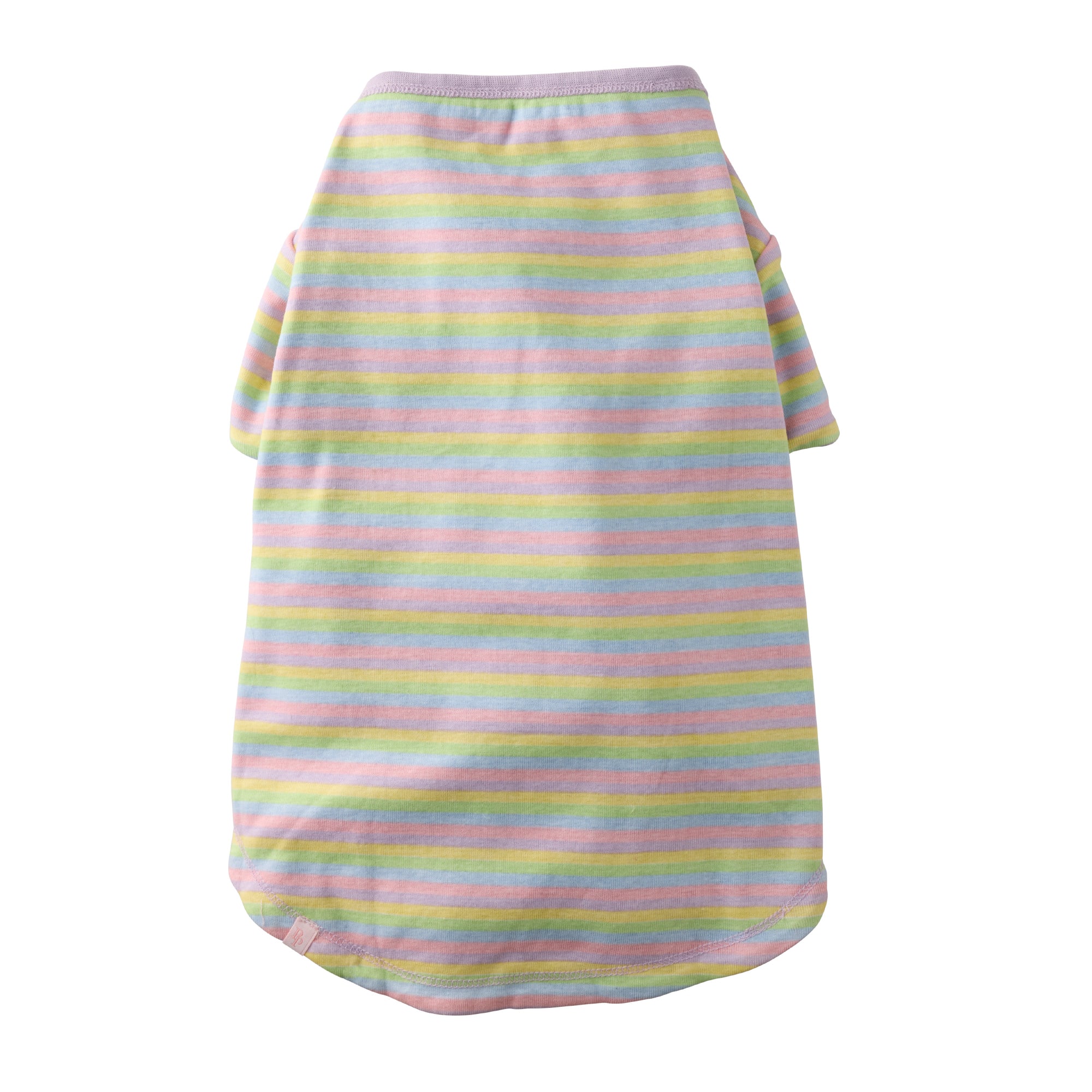 Pastel striped baby wrap on a white background