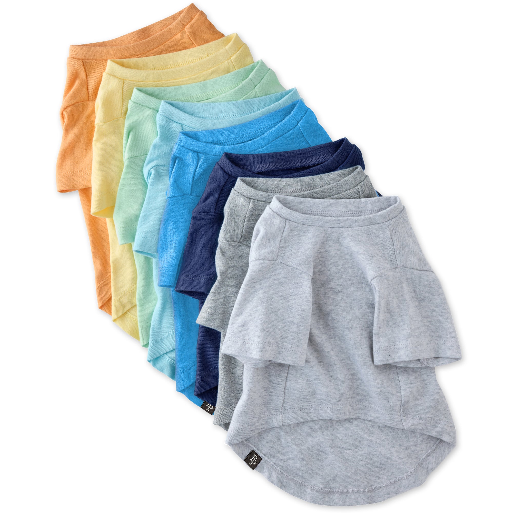 TOBY II - THE EXTRA PERFECT TEE, 8 PACK, RAINBOW BLUES