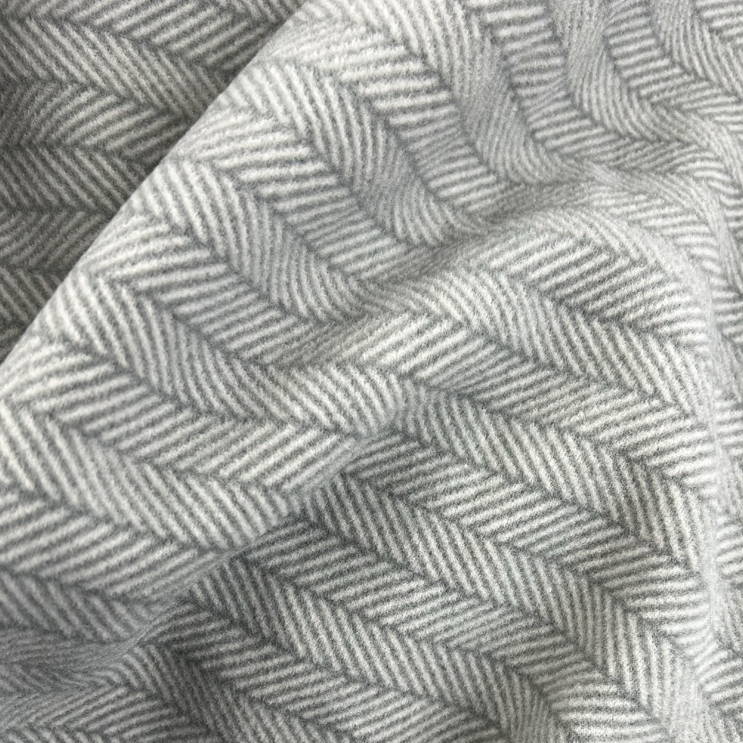 PRESTON II - THE POLAR FLEECE THROW, DOVE GRAY HERRINGBONE