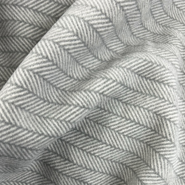 PRESTON II - THE POLAR FLEECE THROW, DOVE GRAY HERRINGBONE