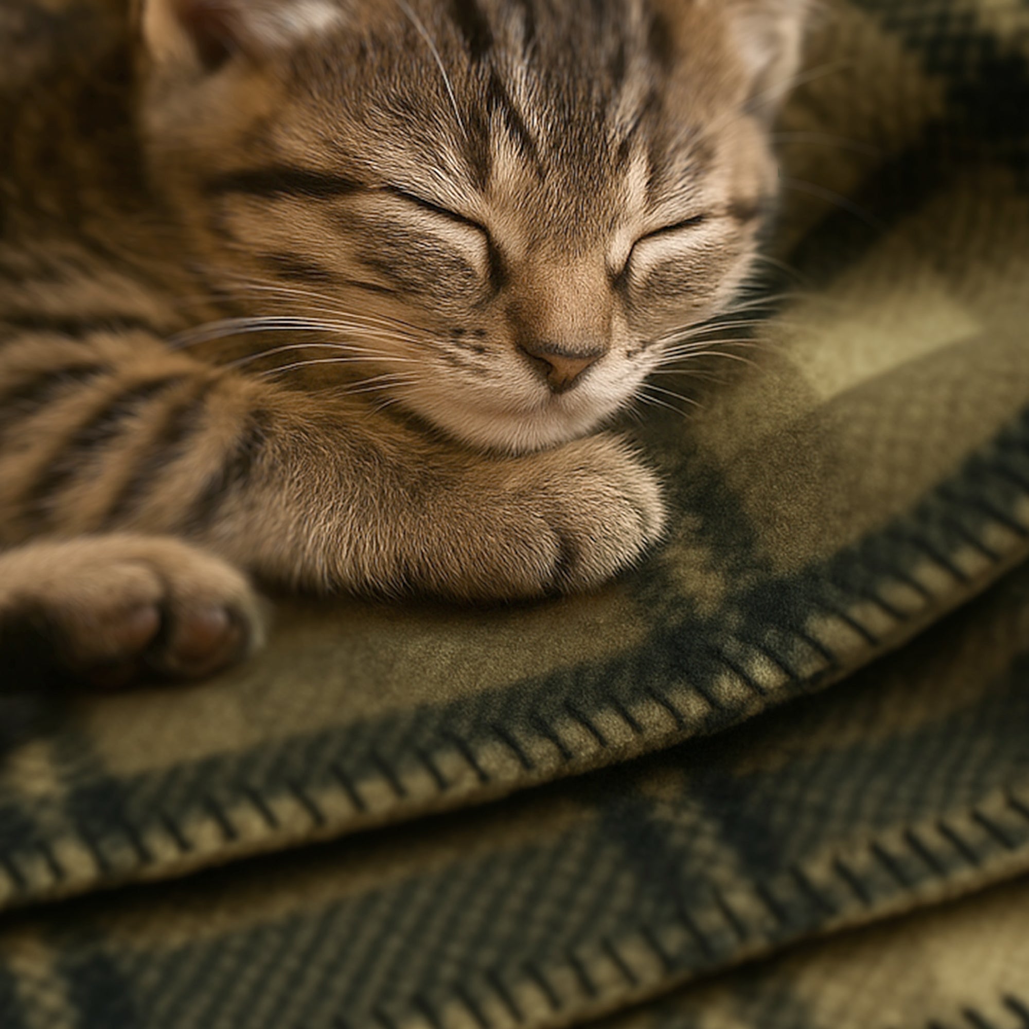 PRESTON II - THE POLAR FLEECE THROW, OLIVE CHESTERFIELD PLAID