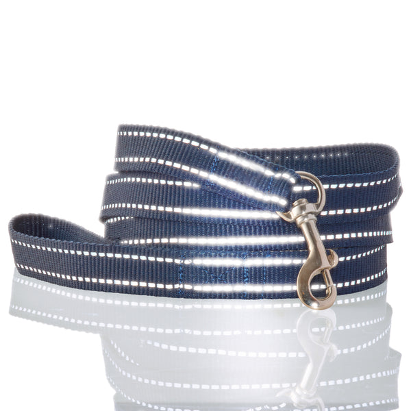 MAX - THE HARDY REFLECTIVE LEASH & COLLAR, 2-PACK, NAVY