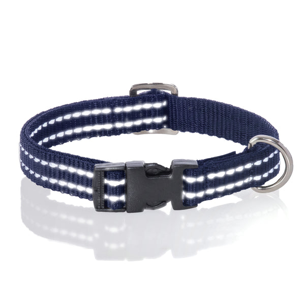 MAX - THE HARDY REFLECTIVE LEASH & COLLAR, 2-PACK, NAVY