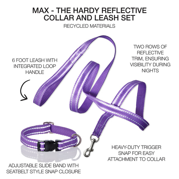 MAX - THE HARDY REFLECTIVE LEASH & COLLAR, 2-PACK