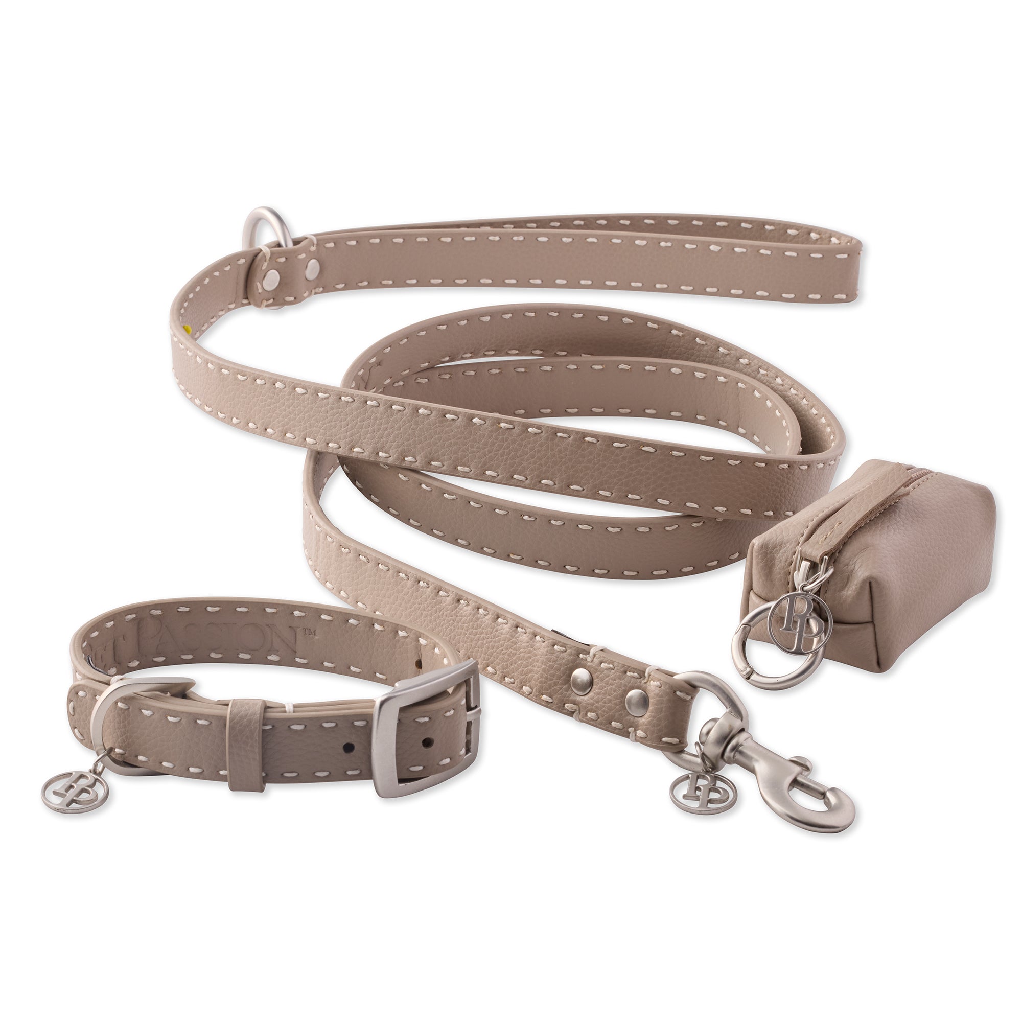 LET IT REIN - COLLAR, LEASH & CADDY SET - DAPPLED CASHMERE