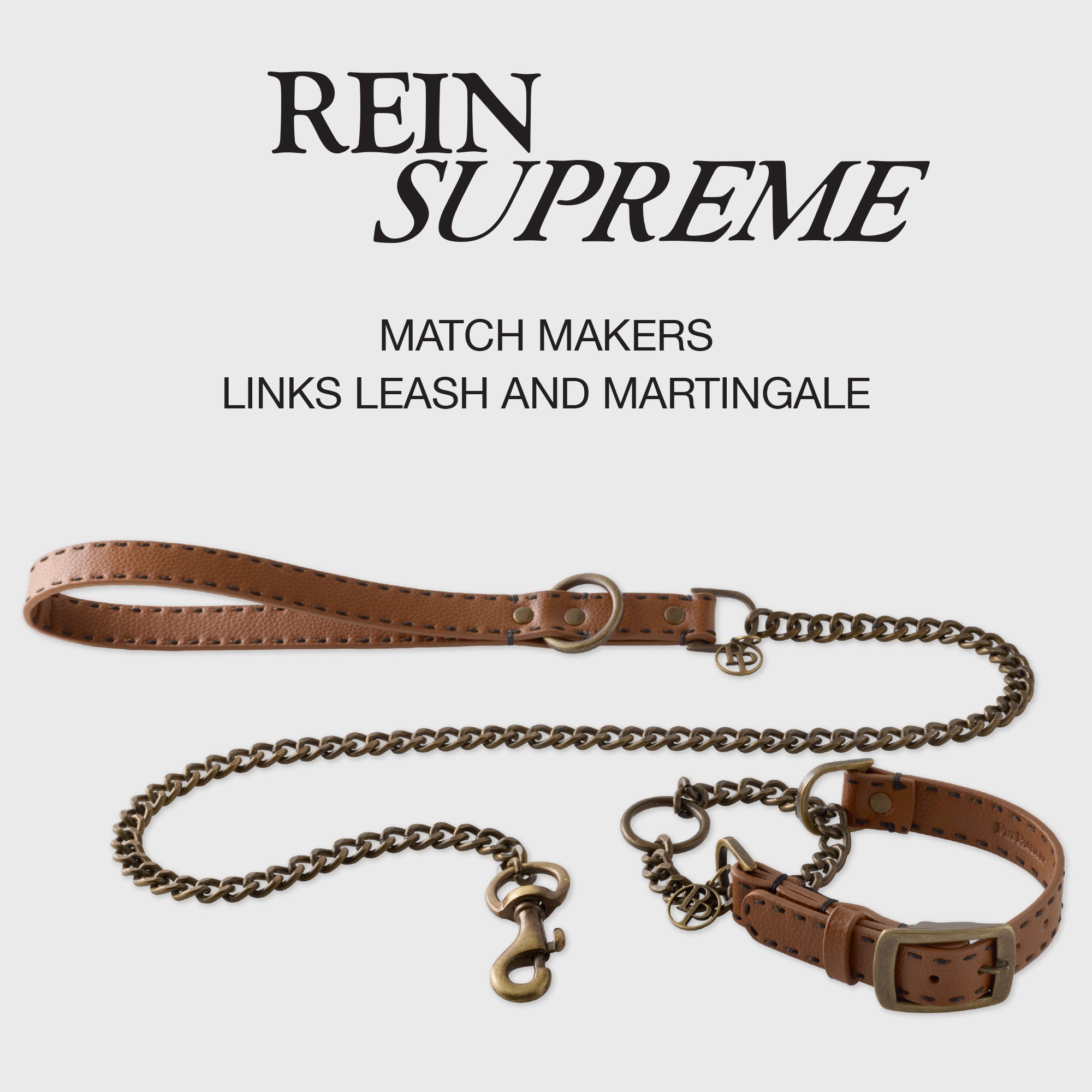 Rein Supreme product page with Link Leash and Martingale layout in Chestnut HUnter