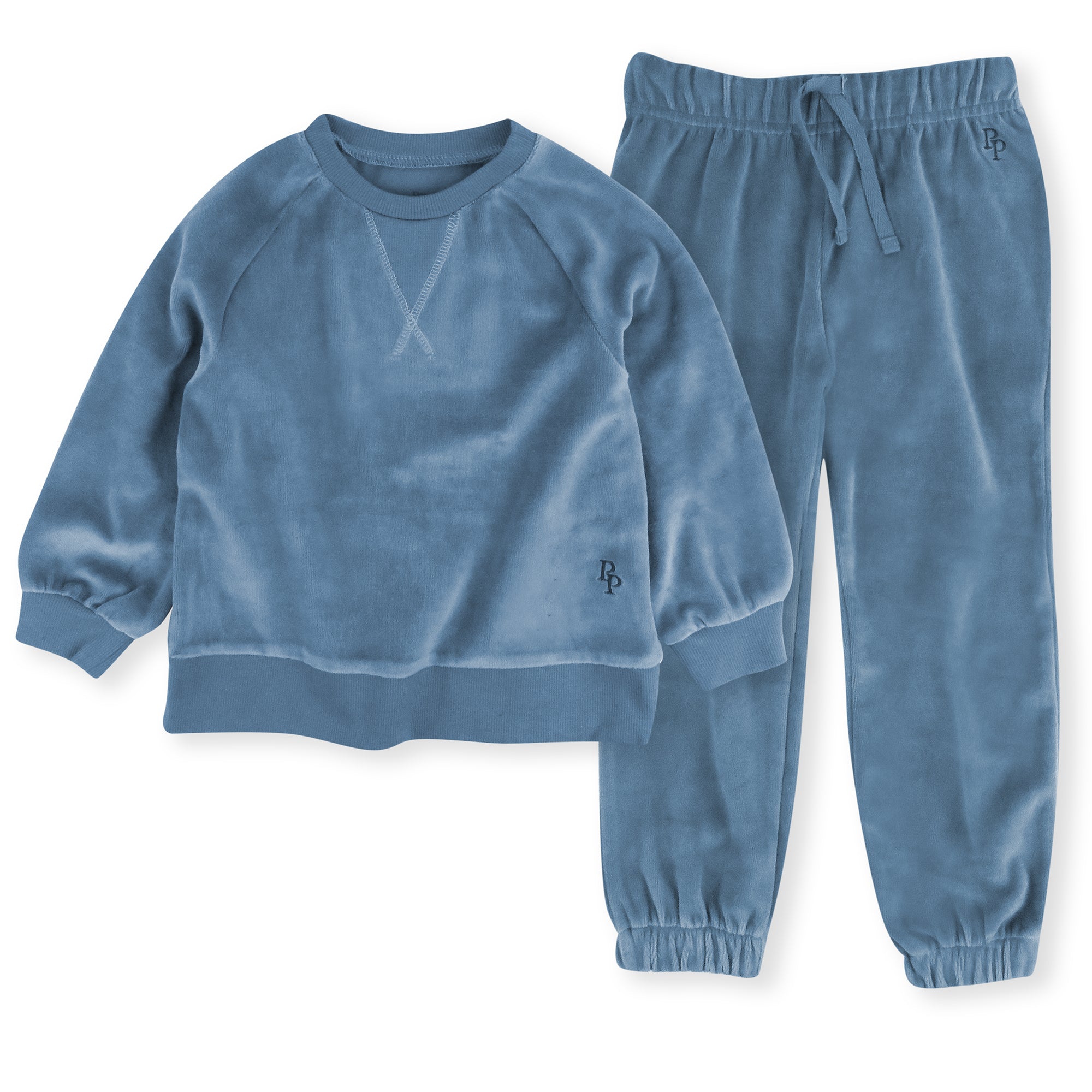 PEOPLE PACKS COOPER II - THE PLUSH VELOUR SWEATSUIT, FADED DENIM