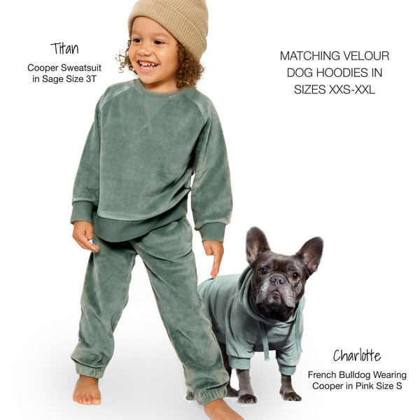 PEOPLE PACKS COOPER II - THE PLUSH VELOUR SWEATSUIT, SAGE