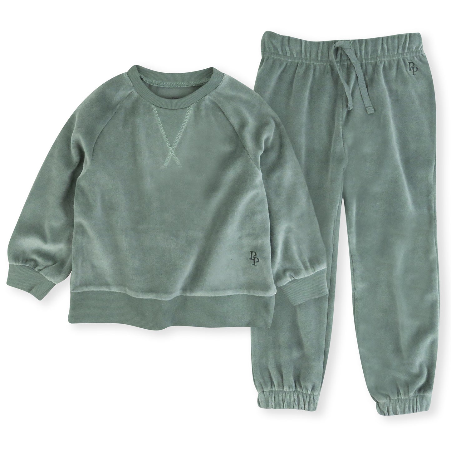 PEOPLE PACKS COOPER II - THE PLUSH VELOUR SWEATSUIT, SAGE