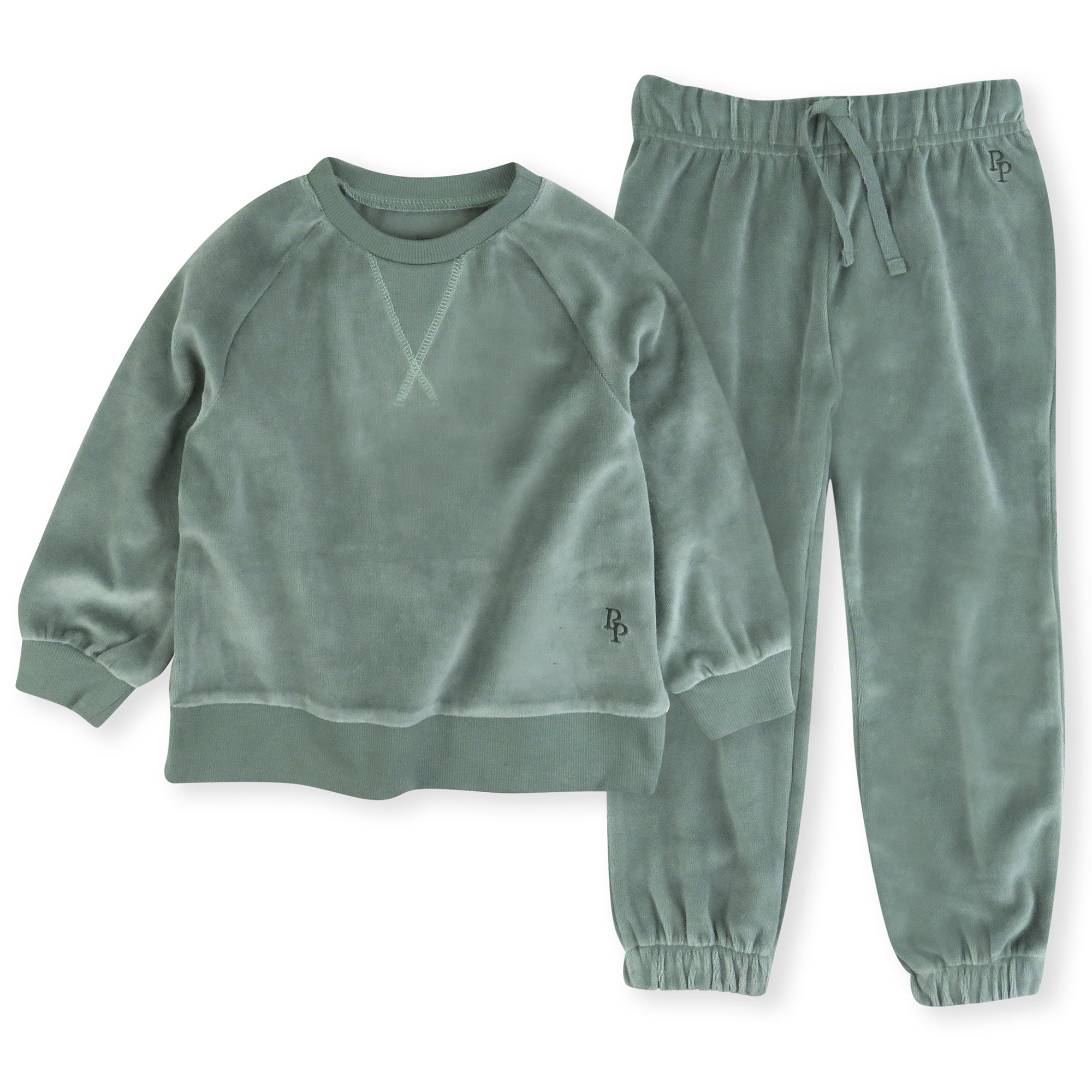 PEOPLE PACKS COOPER II - THE PLUSH VELOUR SWEATSUIT, SAGE