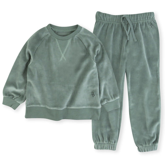 PEOPLE PACKS COOPER II - THE PLUSH VELOUR SWEATSUIT, SAGE