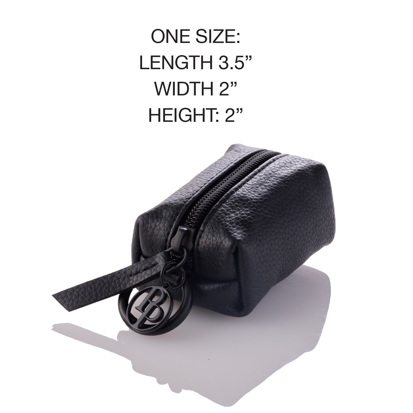 Caddy Bag with product measurements on a white background