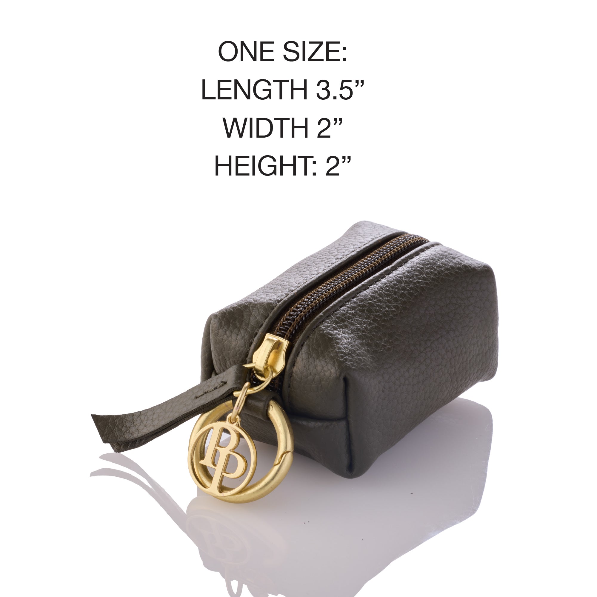 Caddy Bag with product measurements on a white background